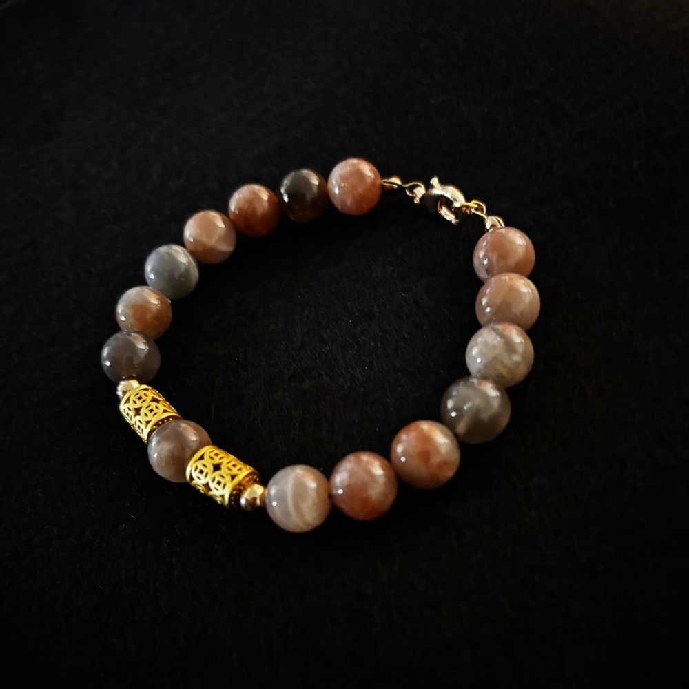 Black Sandstone Beaded Bracelet